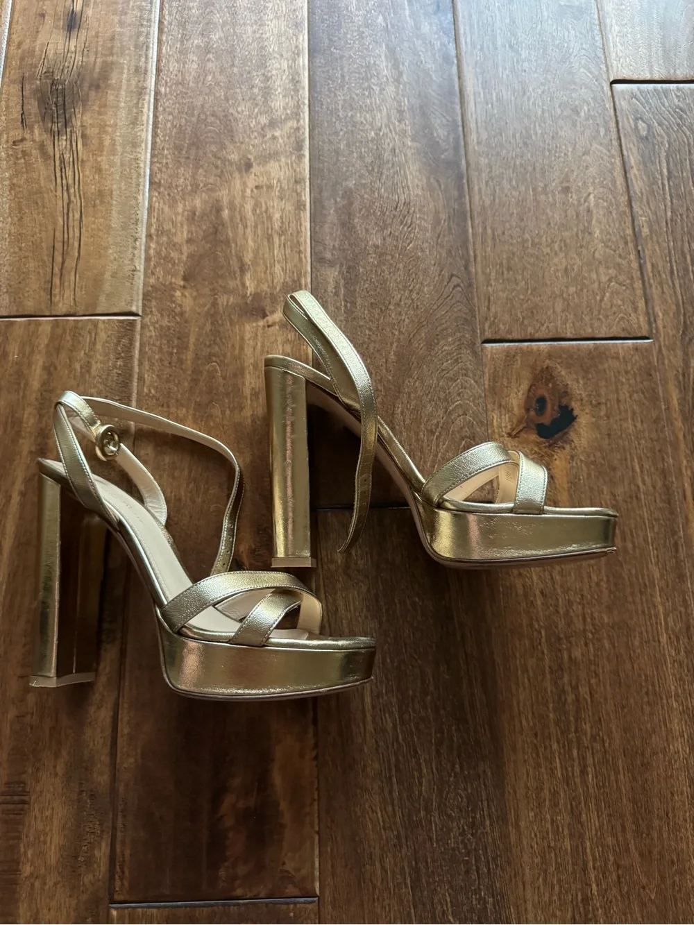 Gianvito Rossi Gold Leather Platform Sandals